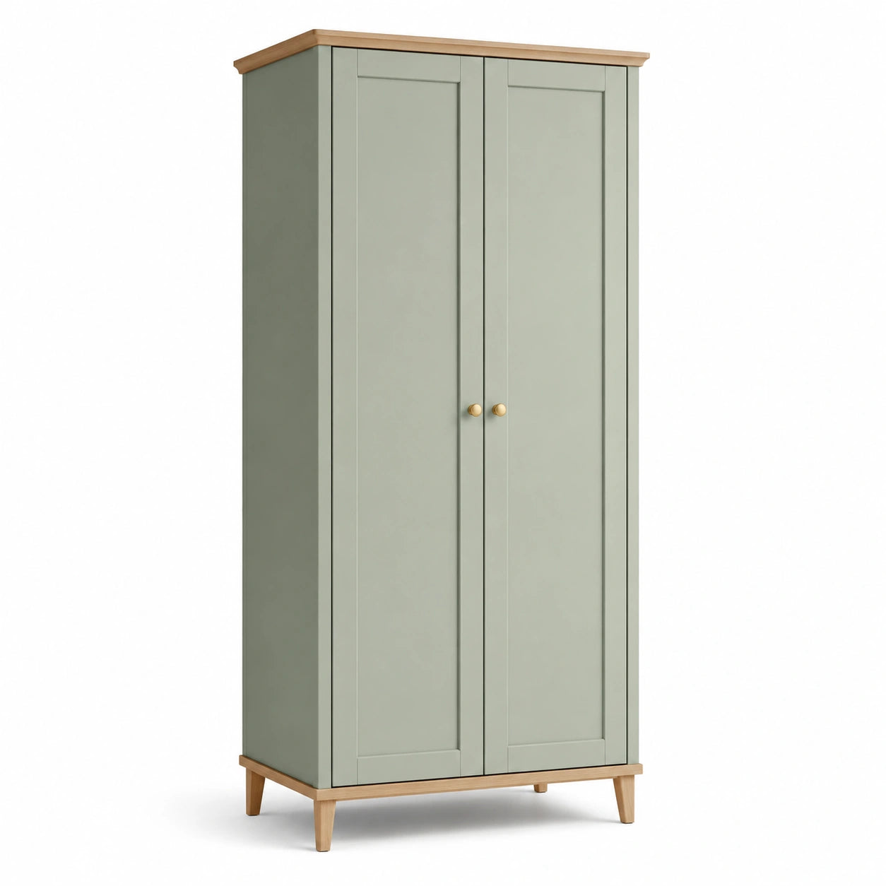Armadio in MDF verde con gambe in legno massello