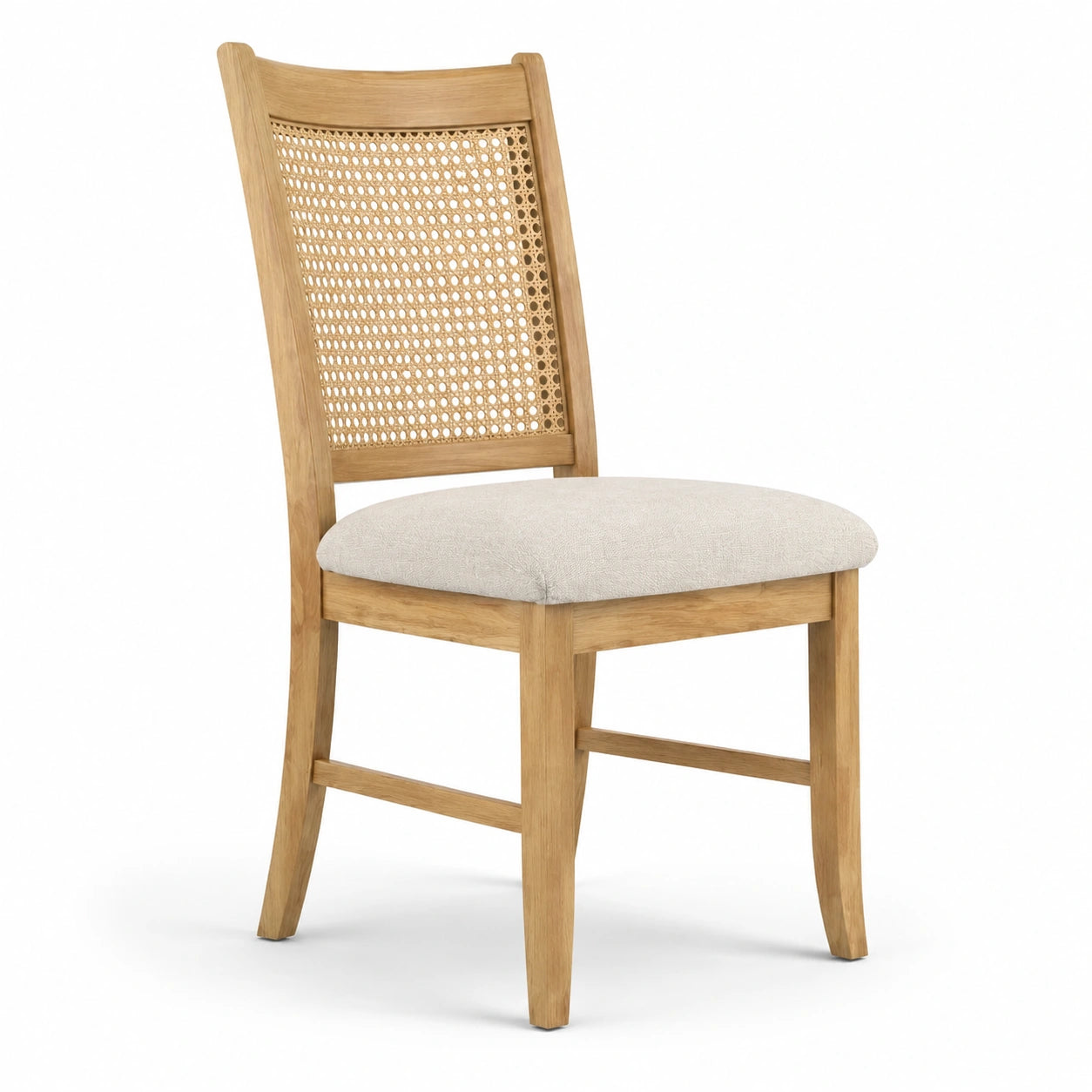 Sedia da pranzo in legno paglia di Vienna tessuto beige