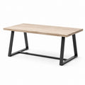 Tavolo da pranzo in legno di rovere e metallo verniciato nero 150x80x75 cm