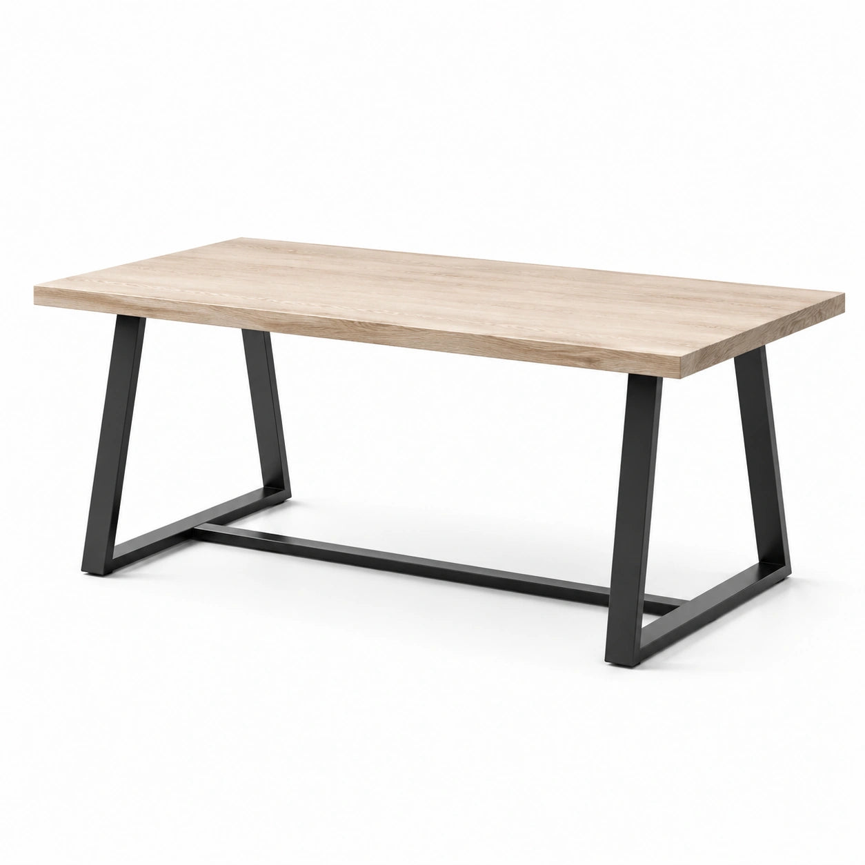 Tavolo da pranzo in legno di rovere e metallo verniciato nero 150x80x75 cm