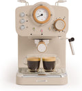 CREATE Macchina da caffè, THERA RETRO, braccio a doppia uscita, con vaporizzatore, 20 bar, serbatoio da 1,25 L, caffè macinato e cialde ESE 55 mm