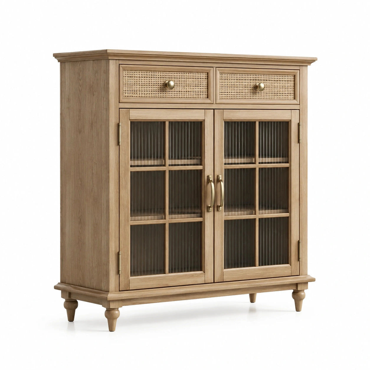 Credenza in Legno con Ante in Vetro Temperato