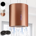 KLARSTEIN Cappe a isola, LED, Candelabro, Filtri Antigrasso e Carboni Attivi, Sottopensile, Flusso d'Aria 558m3, Cappa Isola Sospesa per Cucina