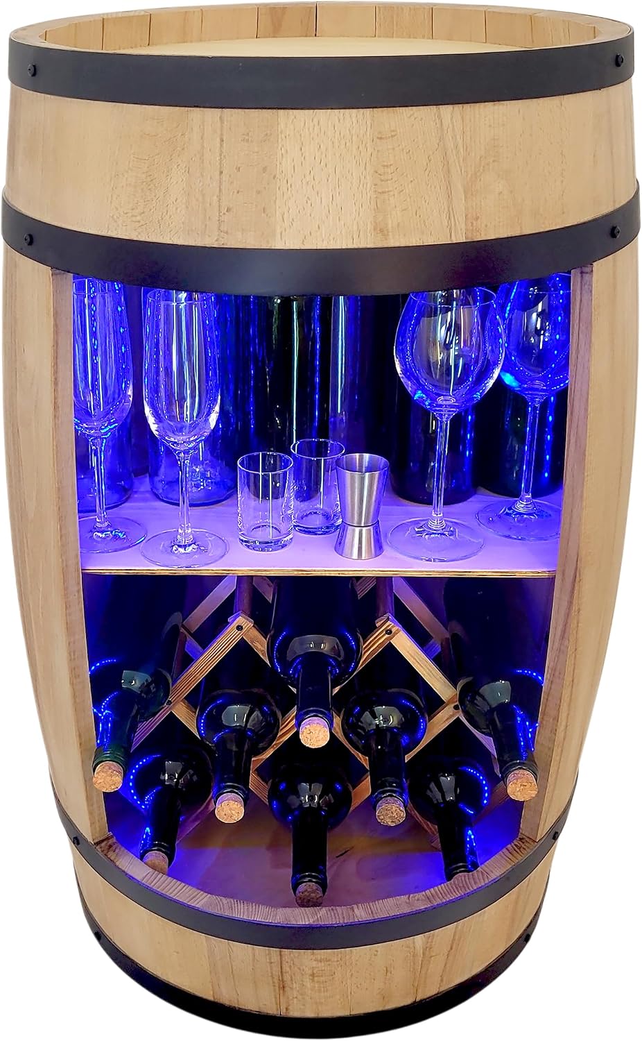 weeco Porta bottiglie da vino, Porta vino, Casa bar, Botte Di whisky Grappa 80 cm, Portabottiglie per whiskybar, regalo per uomo