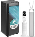 Condizionatore portatile, Nero, Pinguino Condizionatore 7000 BTU 2,05 kW, Climatizzatore Portatile, Compatto con Raffreddamento, SereneLife