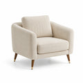 Poltrona in legno e tessuto beige