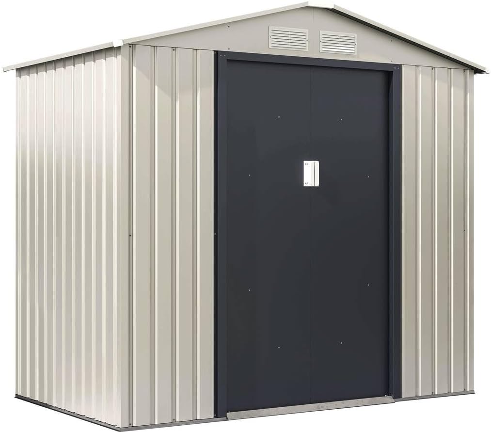 Habitat et Jardin Casette da giardino, Casetta da Giardino in Metallo Nebraska - 4,07 m2 - Beige, Grigio Antracite