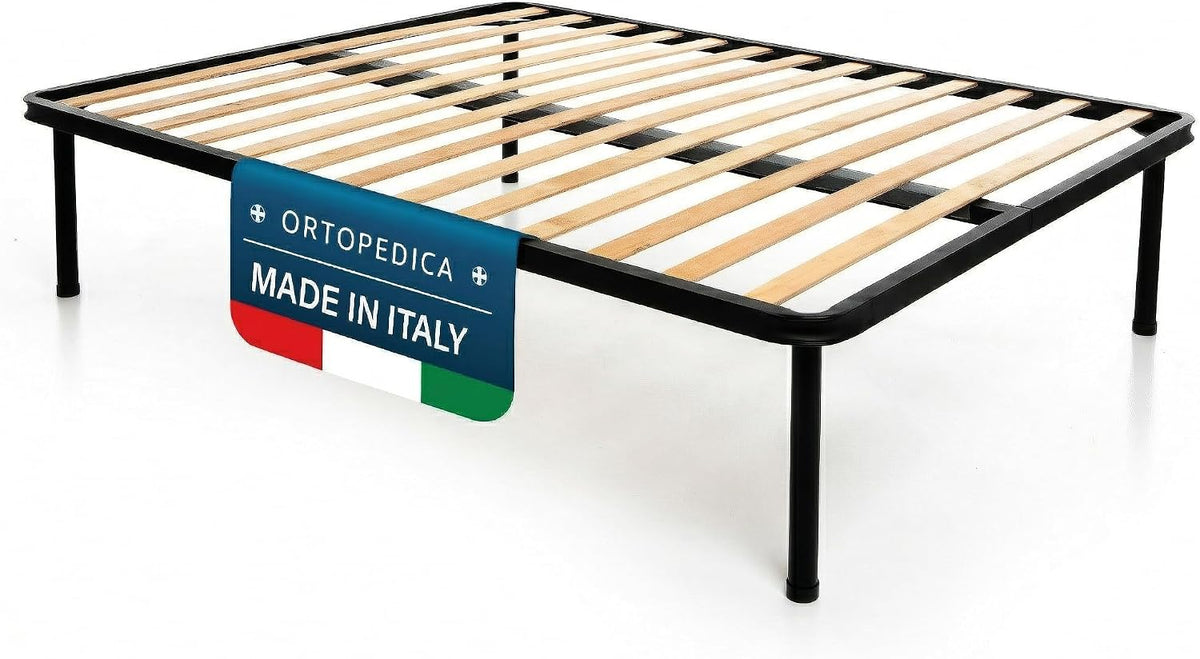 DOLCI SOGNI Basi a doghe, Rete Matrimoniale 160x190, Rete Ortopedica 100% Made in Italy, Struttura Letto Matrimoniale 160x190 in Ferro