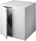 Negrari AM5013P Lavatrice, L71 x P77 x H93,5, Mobile Copri XXL in PVC, Universale, Resistente all'umidità, Ante con chiusura magnetica, Bianco