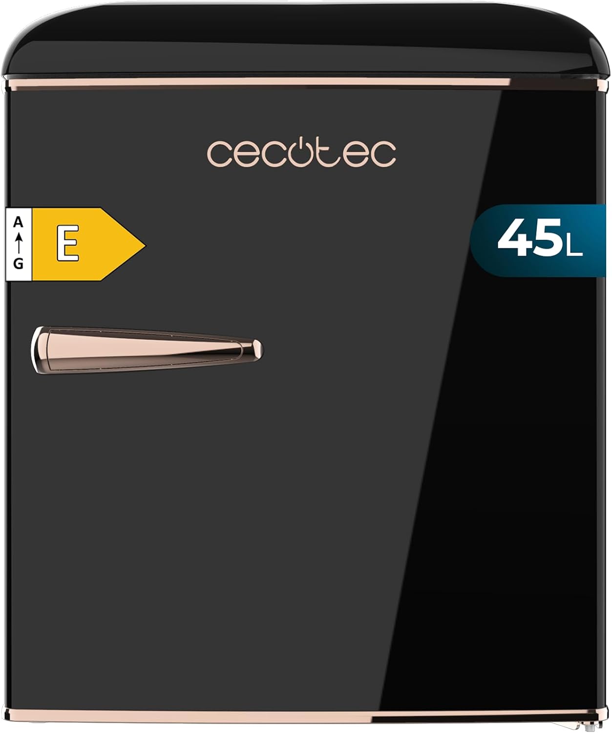 Cecotec Mini frigorifero, Classe Energetica, Icebox e Maniglia Cromata, Nero
