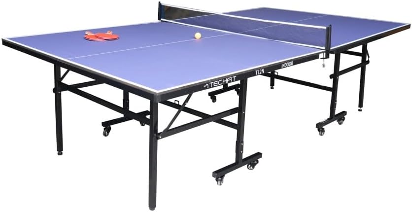 Tavoli da Ping pong, Tavolo da Ping Pong Professionale per Interni - Pieghevole da Interno con Inclinazione Unilaterale, Rete da 180 cm, TechFit T12N