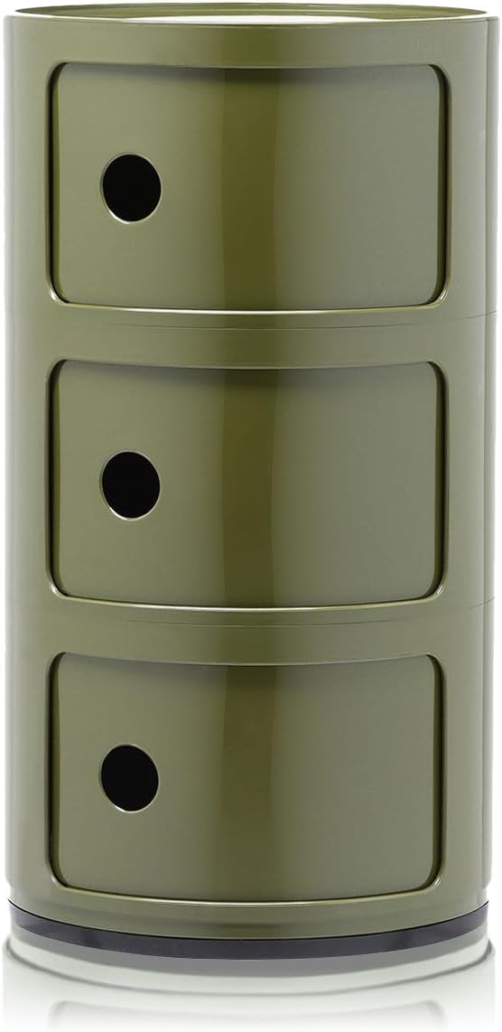 Contenitori e cestini, Verde, Componibili Contenitore 3 Elementi, ABS, Base Tonda, Kartell