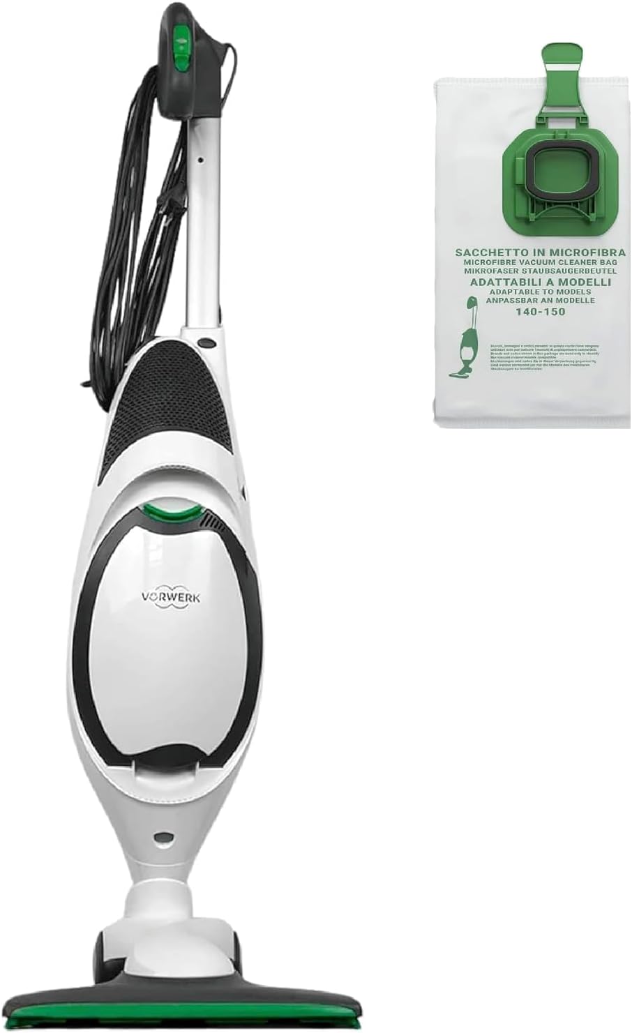 Limatola Elettrodomestici VK150 Aspirapolvere senza fili, Silenzioso e Versatile (Scopa + Sacchetto)