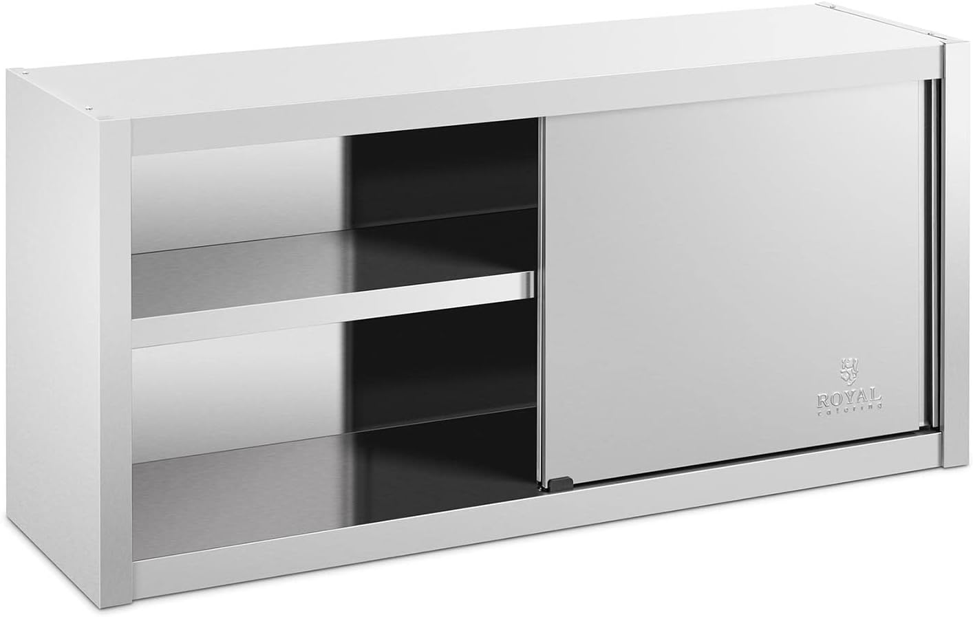 Royal Catering RCSSWC-120X45-S Mobili a muro, Pensile In Acciaio Inox Con Ante Scorrevoli Da Cucina (120 x 45 x 60 cm