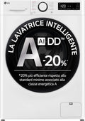 Lavatrice, AI DD a Carica Frontale 13 kg Serie R3, Classe A-20%, 1400 giri, AIWash, Lavaggio a vapore, Motore Direct Drive, Bianca, LG F4R3013NSWB