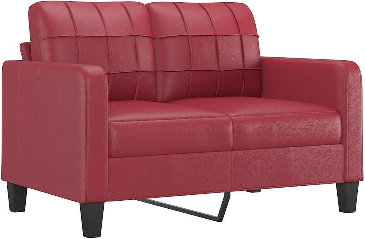 Divano, Rantry, a 2 posti in Pelle sintetica Rosso Vino 120 cm Divani