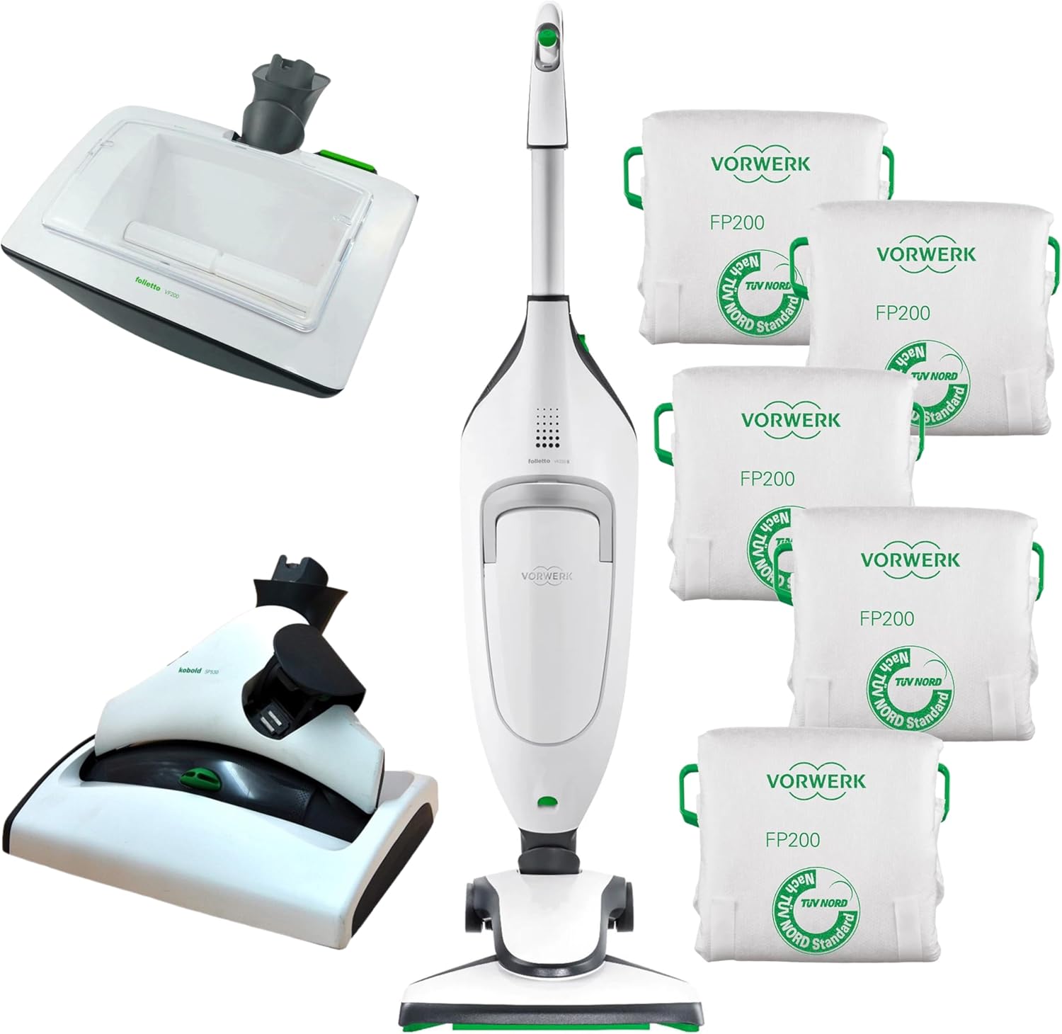 Aspirapolvere senza fili, Folletto VK 220s + Pulilava + Lavatappeti VF200, 220s - Aspirapolvere Potente 700 W + Sacchetti ORIGINALI, DIERRESTORE SP530