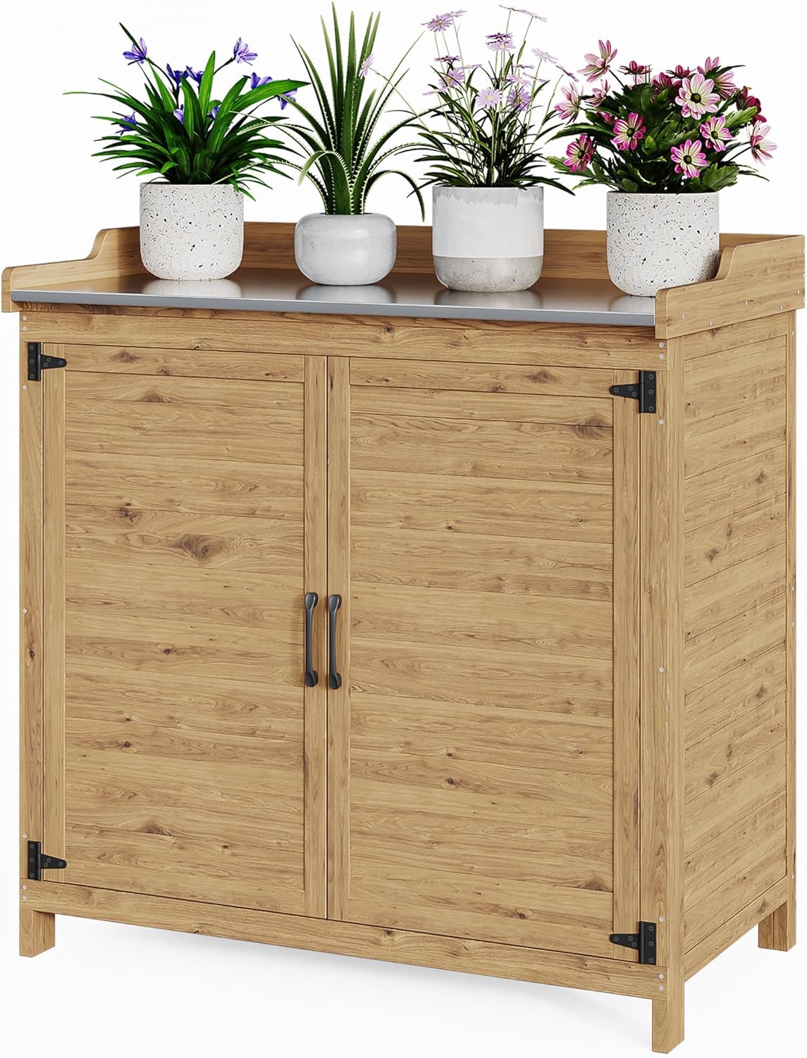 Tavoli per la germinazione, Armadietto da Esterno in Legno, Tavolo per Piante con Mobile Base, 98x48x95 cm), Bealife