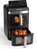 Friggitrice ad aria, calda a, Airfryer con display touch LED multicolore da 9,6 pollici e 12 programmi, GOURMETmaxx