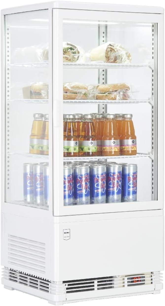 METRO Professional GGC2078 Vetrine frigorifere, Vetrina Refrigerata, Vetro, Termostato Digitale, Illuminazione LED, 78 L, 3 Ripiani Regolabili