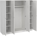 Armadio, AVANTI TRENDSTORE, Corsico - a 4 ante a battente in legno laminato con 9 ripiani e un asta per vestiti