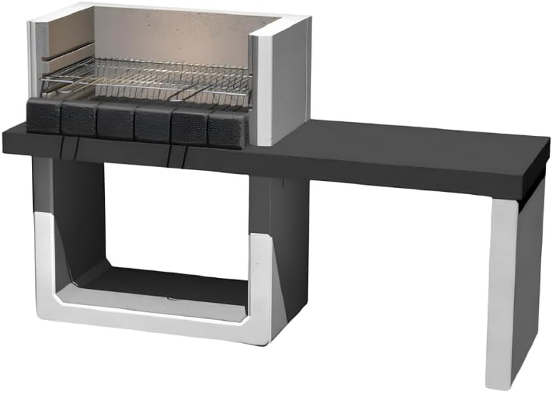 Barbecue a carbone, 3 Altezze Regolabili, Griglia Cromata 67x40 cm, 160x51,5x96,8 cm, 259 kg, Porto New, Safe Grill, SAROM