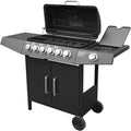 Barbecue a gas, Compatto con 6+1 Bruciatore, BBQ Gas per Pietre Laviche, Grill, con Fornello Laterale, Grande area barbecue, BROILUCK