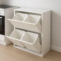 Pattumiere da cucina, Bianco, Bidone per Raccolta differenziata, Mobile per Spazzatura, 60x25 h93 cm, Pattumiera Achros, Cestino portarifiuti, Dmora
