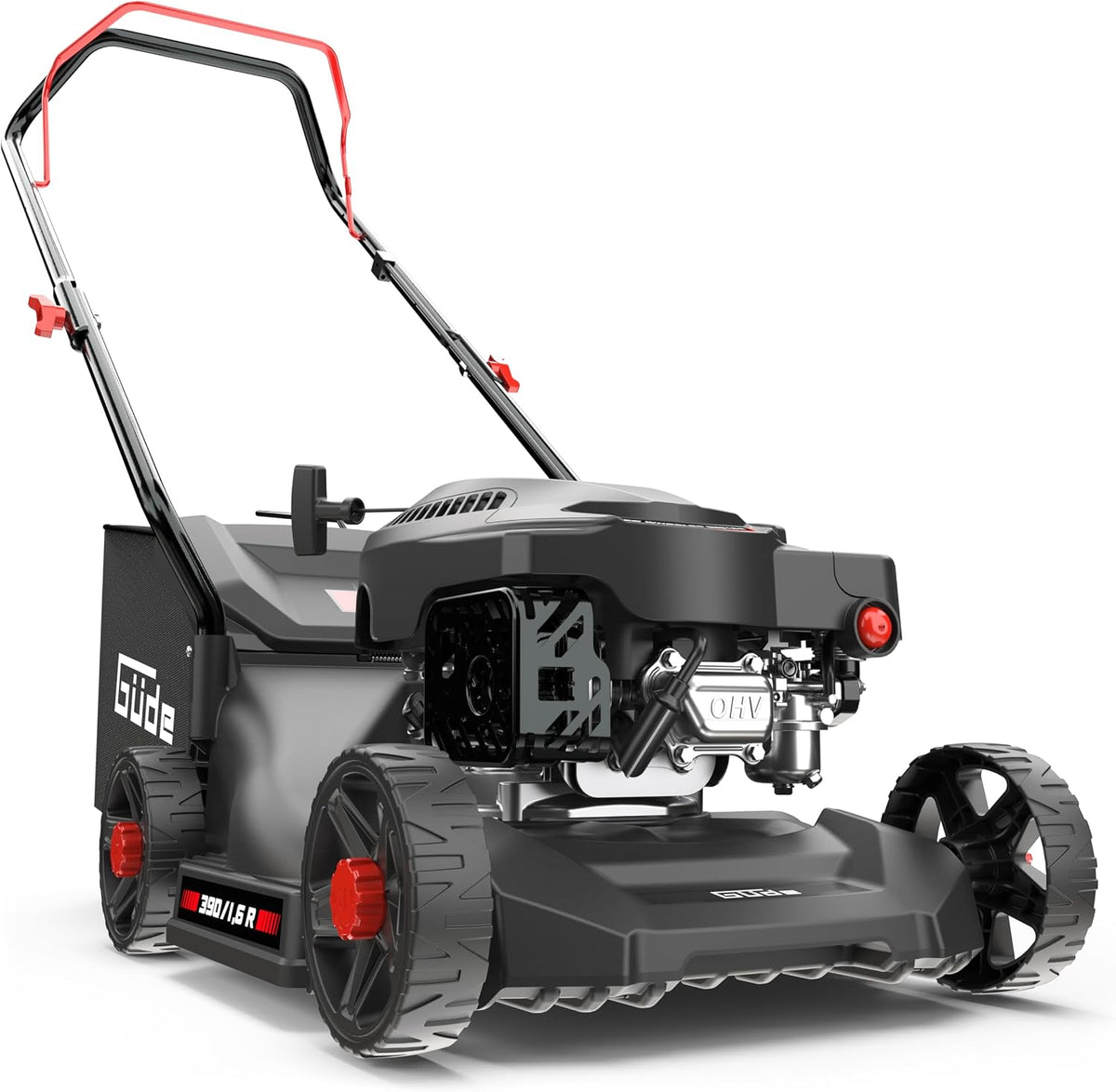 Tosaerba, 2 (kW, ECO Wheeler 390 1,6 R (motore a benzina a 4 tempi 1,6, larghezza di taglio 390 mm, dispositivo di cattura 35 L, PS), falciatura, Güde