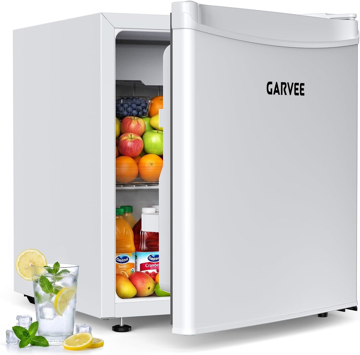GarveeTech Mini frigorifero, Frigorifero Piccolo Mini Frigo 45 L Piccolo Monoporta, Funzionamento Silenzioso a 41 dB, Piedini Regolabili