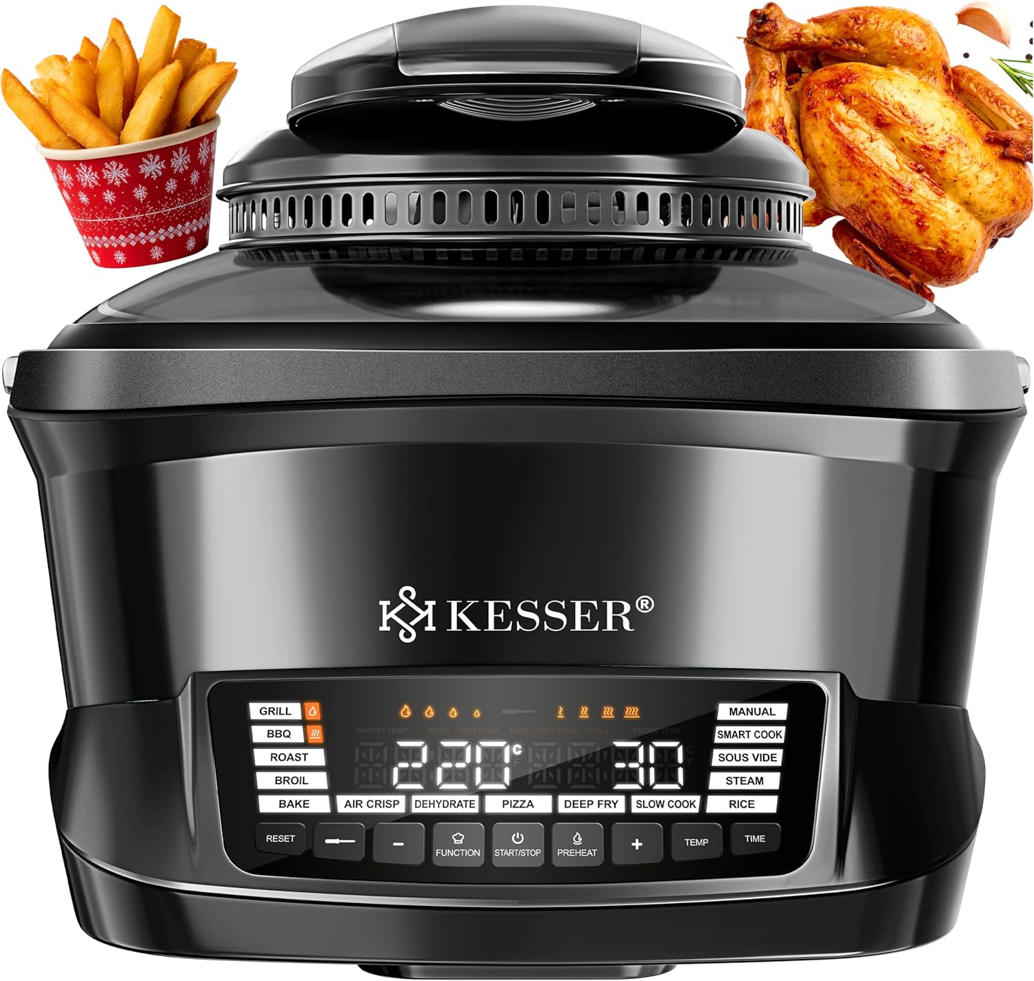 Multi-Cooker, Cuocere a Bassa Temperatura, Cuocere al Forno, Cottura a Vapore, Preriscaldamento, KESSER