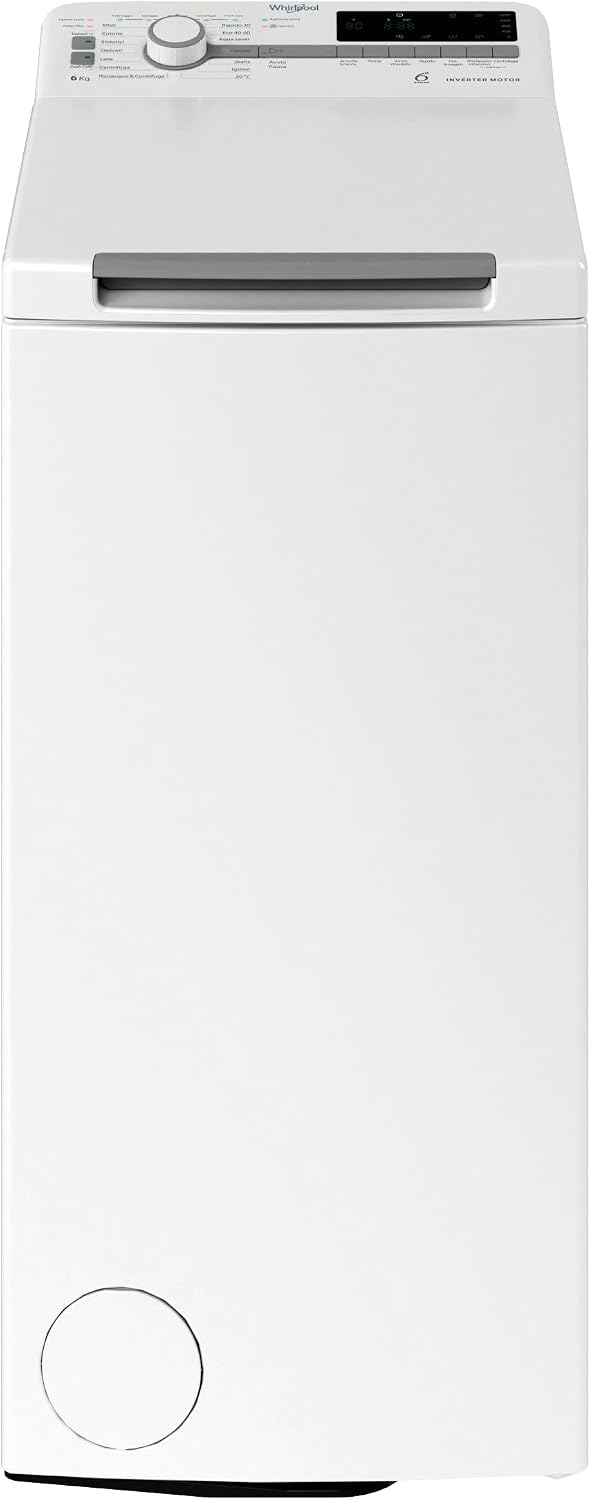 Lavatrice, 1200 Giri, 6° SENSO, Colours 15°, TDLR IT, Carica dall'Alto Slim, Libera Installazione, min, Classe B, FreshCare, Whirlpool 6251BS