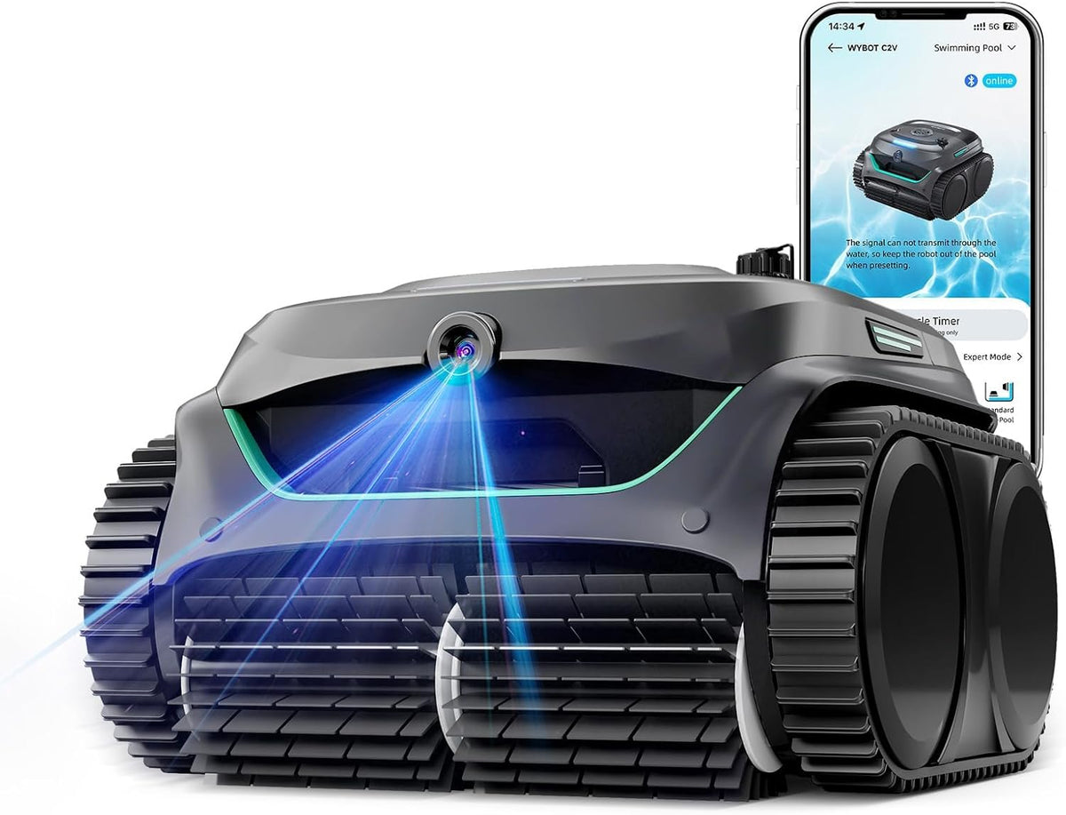 WYBOT Aspiratori a mano, Robot Piscina pareti e Fondo, filtrazione a Due Strati, aspirazione Potente