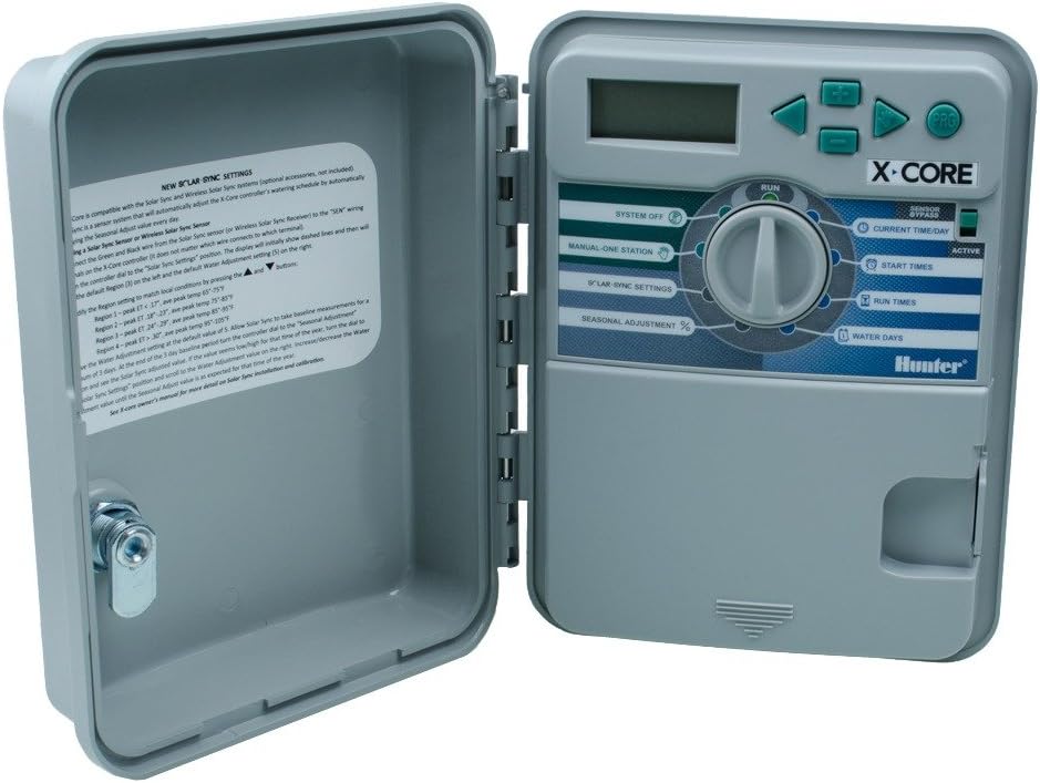 Computer per irrigazione, per Esterni, 6 stazioni, Programmatore di irrigazione, Hunter XC-601