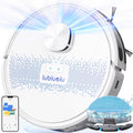 Robot aspirapolvere, Lavapavimenti con Mappatura 4500 Pa a 5 Piani, Robot Vacuum Mop 3 in 1, LiDAR Laser 9.0, WiFi, Alex Control, Lubluelu SL60D-W