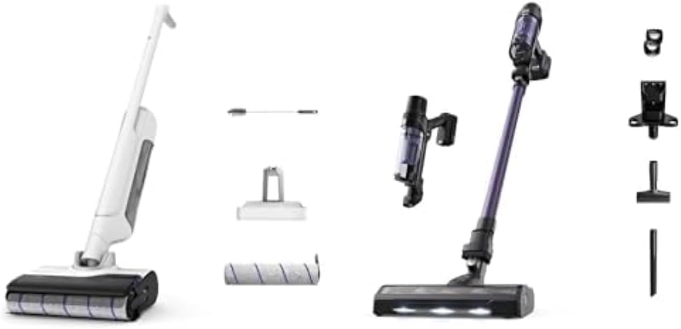 Rowenta GZ7540 Aspirapolvere verticale, X-Clean 10 + X-PERT 7.60, Autonomia 60 e 45 minuti, Assistente vocale + RH6A31, Tecnologia Smart