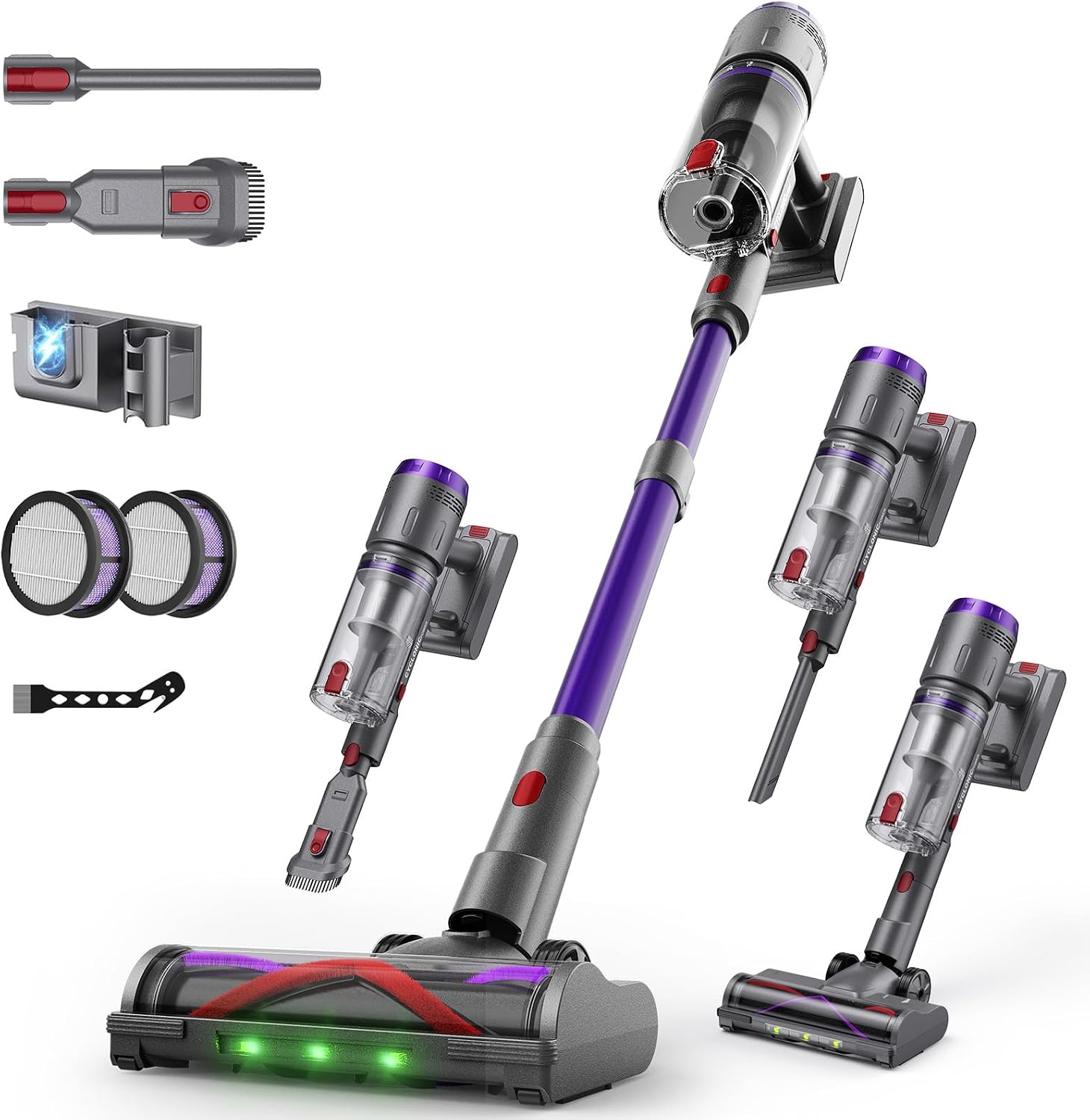 Circlio T80 Aspirapolvere senza fili, 600 W, 58000 Pa, NOVAX, Pavimenti, Anti-Groviglio per Peli Animali, Tappeti, Scopa Elettrica Senza Fili 75 min