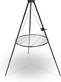 Berdsen Griglie, Griglia girevole a tre zampe, braciere antiruggine, regolabile in altezza, 80 cm, in acciaio verniciato a polvere, colore nero