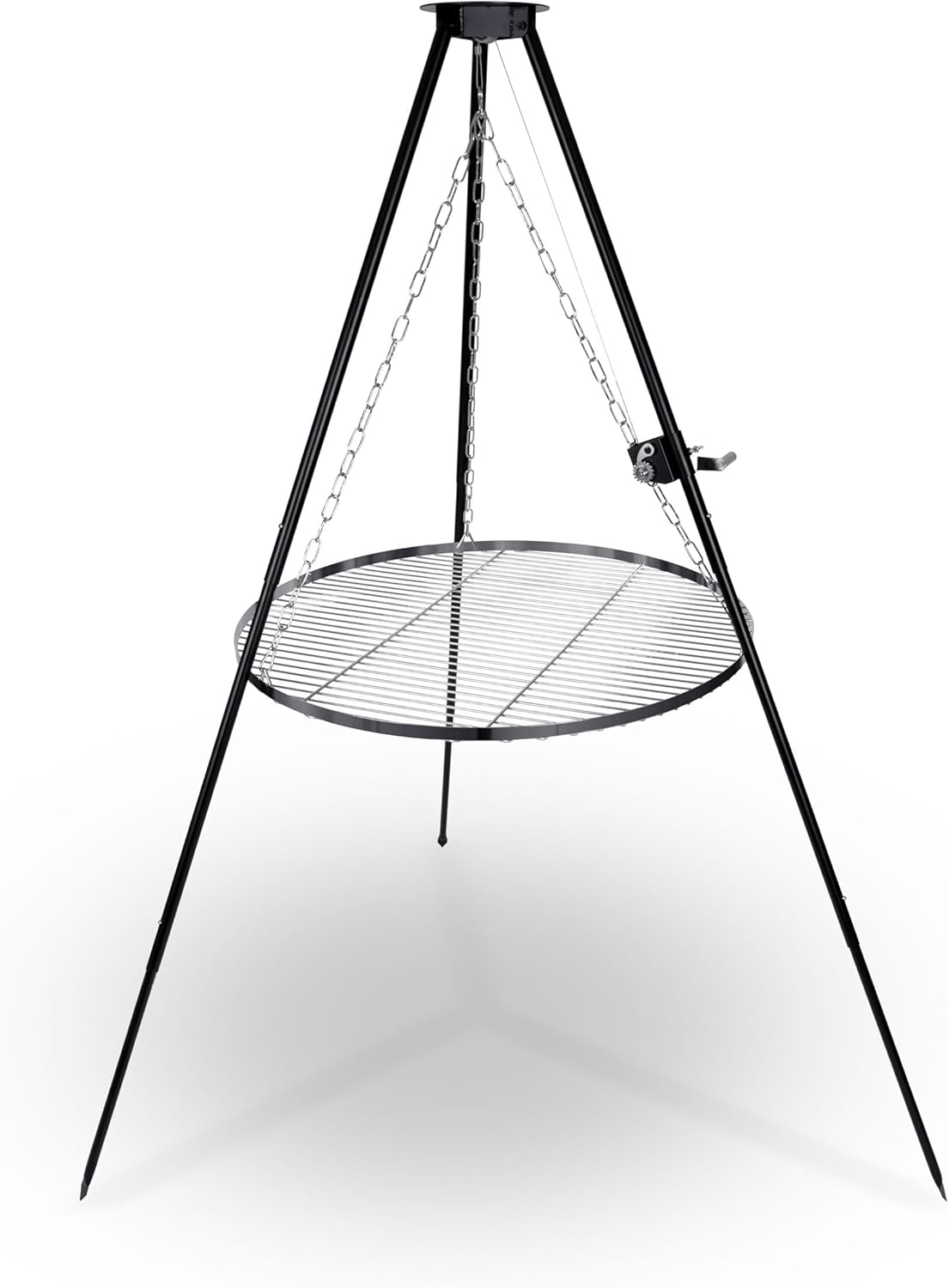 Berdsen Griglie, Griglia girevole a tre zampe, braciere antiruggine, regolabile in altezza, 80 cm, in acciaio verniciato a polvere, colore nero