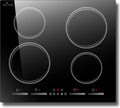 DELITEER Piano cottura, Timer, Induzione 4 Fuochi, a Induzione 4 Piastre da Incasso 60 cm, Piano a Induzione 7200 W, 220 V, 4 zone con funzione Boost