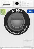 Lavatrice, frontale da 6 kg, 1000 giri, 16 programmi, Eco - Intensivo - Veloce - Molto basso conso Classe A-10%, min, First One FLL61000WH
