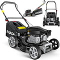 Masko Tosaerba, a benzina 3 in 1, larghezza di taglio 42 cm, motore a 4 tempi OHV 3,4 CV, cesto di raccolta da 50 litri, Include kit per pacciamatura