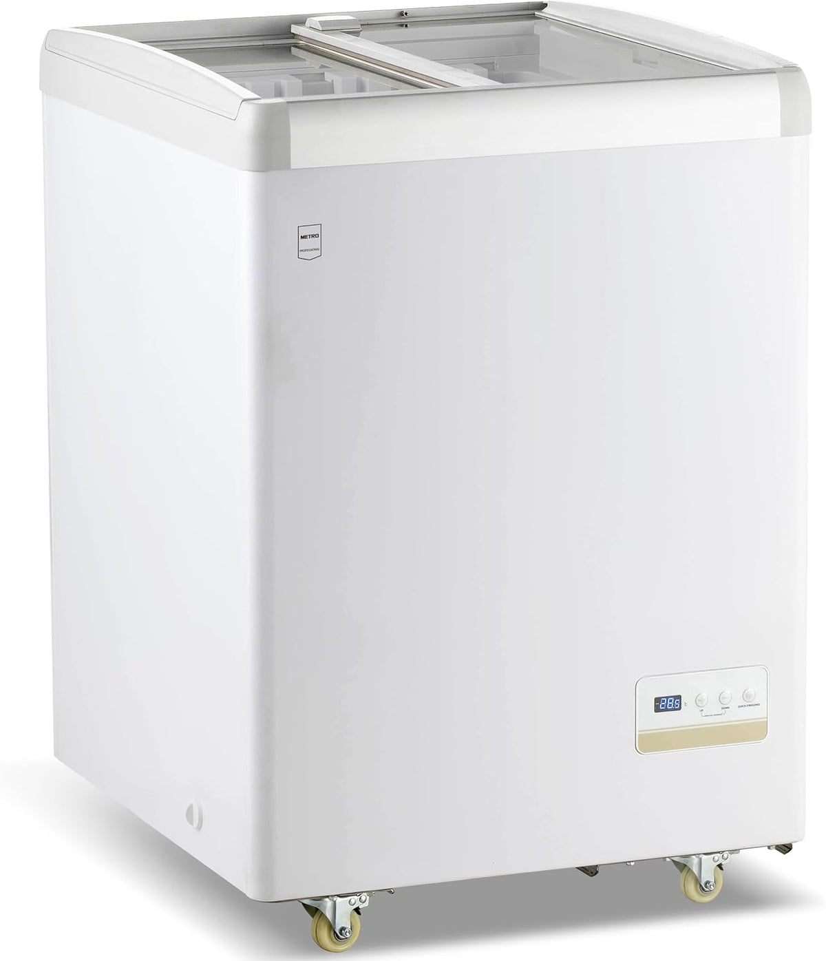 Congelatore a pozzetto, 120 L, 2 Cestelli, 4 Ruote, Vetrina, Funzione di Congelamento Rapido, Serratura, METRO Professional GICC1108