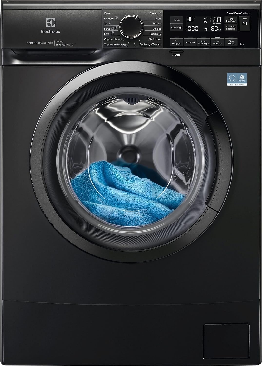Lavatrice, 1200 giri, Slim Carica Frontale, Classe A, Tecnologia SensiCare, Programmi Rapidi, Display LED, Design Compatto, Electrolux EW6S326ABL
