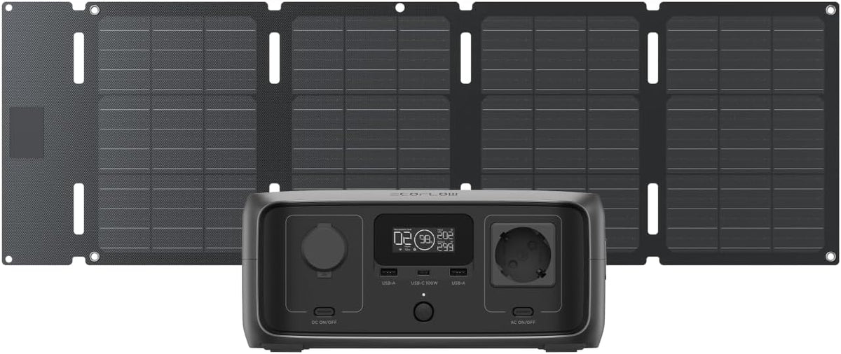 Generatore, uscita max 600 W, ECOFLOW Centrale elettrica portatile RIVER 3(gruppo di continuità 10 ms) con pannello da 45 W, camping, EF ECOFLOW