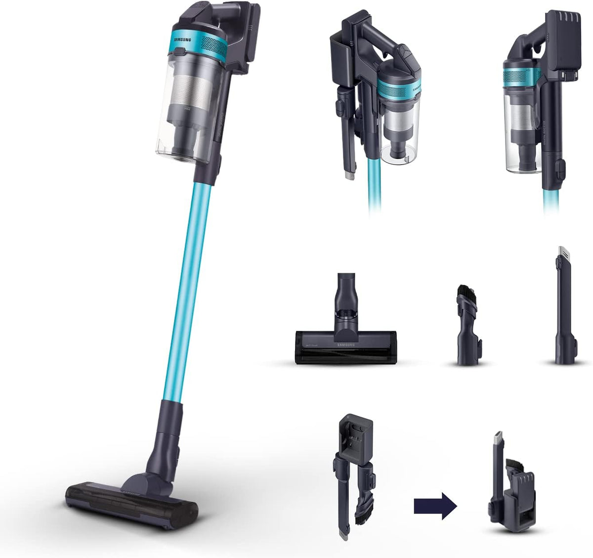 Aspirapolvere senza fili, JetTM 60 Turbo, Potenza 150 W, Fino a 40 min di autonomia, Menta, Senza Sacco, Samsung VS15A6031R1