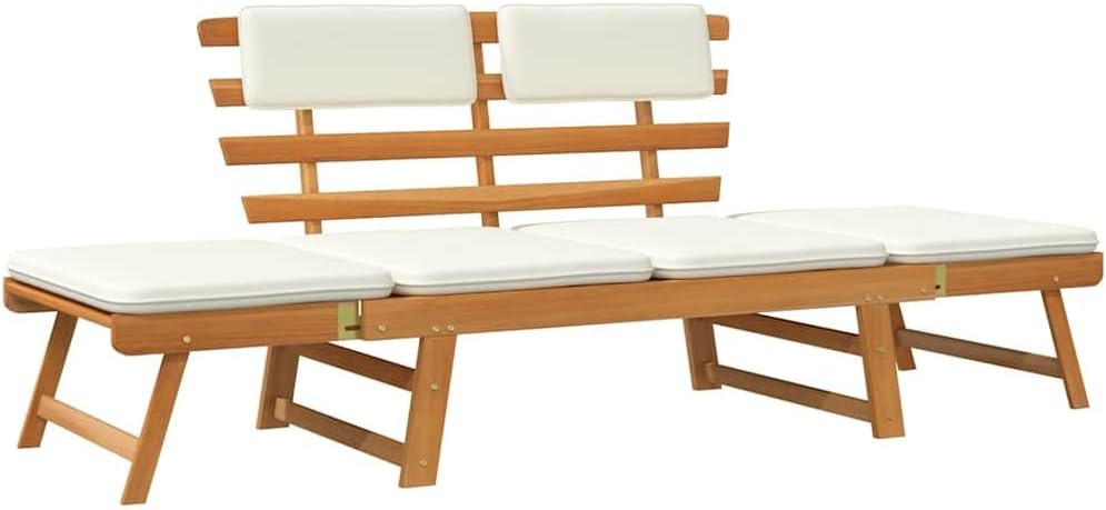 Lettino prendisole, vidaXL, Panca da Giardino Sdraio Sedile per Patio Arredamento per Giardino Mobili da Esterni Legno Massello di Acacia