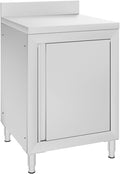 vidaXL Mobili a terra, Mobiletto da Cucina Commerciale in Acciaio Inox 60x60x96 cm