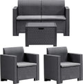 BICA Set mobili da giardino, 281 X 155 X 79 cm, Antracite, 9067.4 Set Nebraska 2 Salottini