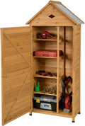 COSTWAY Casetta da giardino, Armadio da Esterno, Cortile e Giardino (80 x 45 x 177 cm), in Legno con Tetto Galvanizzato Impermeabile